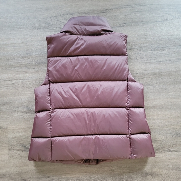 Eileen Fisher Maroon Cassis Recycled Nylon Funnel Neck Vest Size Large - Picture 14 of 14